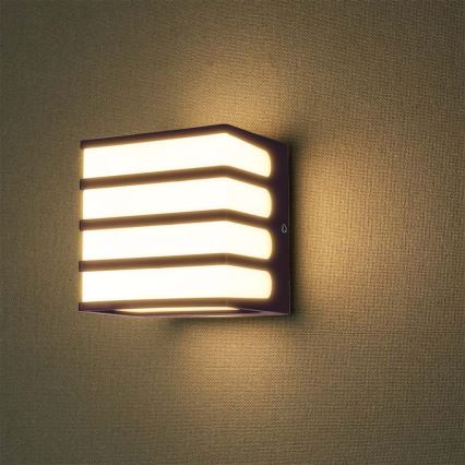 LED Venkovní nástěnné svítidlo LED/8W/230V IP65 3000K hnědá