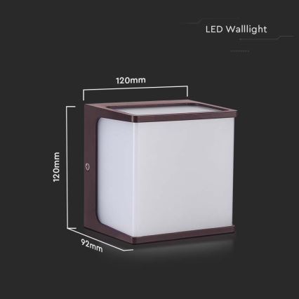 LED Venkovní nástěnné svítidlo LED/8W/230V IP65 4000K hnědá