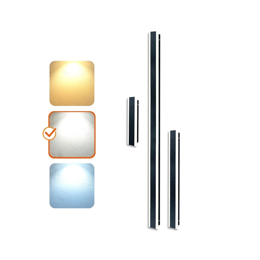 LED Venkovní nástěnné svítidlo MIRANA S LED/12W/230V 4000K IP44 60 cm černá