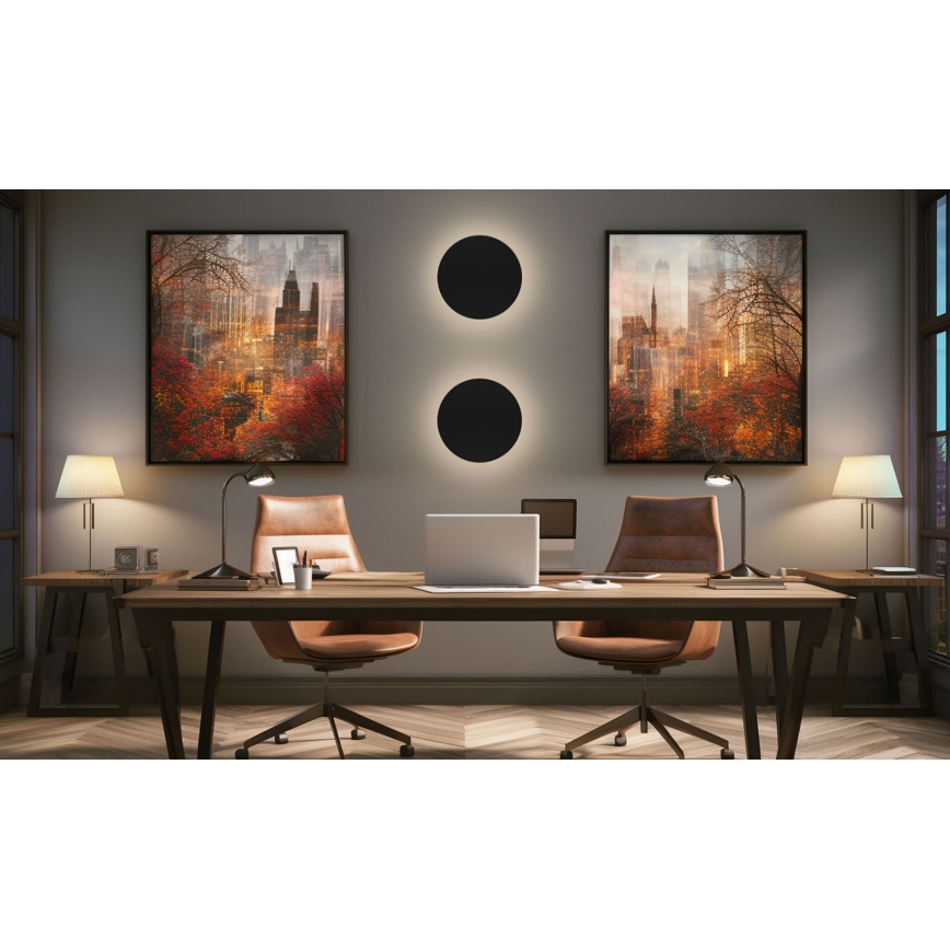 LED Venkovní nástěnné svítidlo PIATTA LED/18W/230V 3000/4000/6000K pr. 25 cm IP44 černá