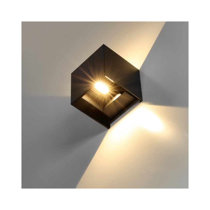 LED Venkovní nástěnné svítidlo QUERK 2xLED/3W/230V 3000K IP54 černá