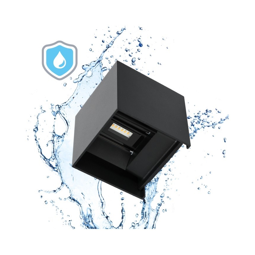 LED Venkovní nástěnné svítidlo QUERK 2xLED/3W/230V 3000K IP54 černá