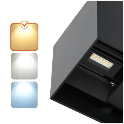 LED Venkovní nástěnné svítidlo QUERK 2xLED/3W/230V 3000K IP54 černá