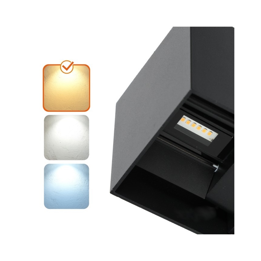 LED Venkovní nástěnné svítidlo QUERK 2xLED/3W/230V 3000K IP54 černá