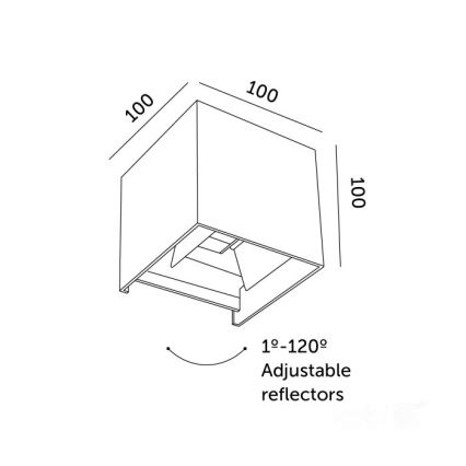 LED Venkovní nástěnné svítidlo QUERK 2xLED/3W/230V 3000K IP54 černá