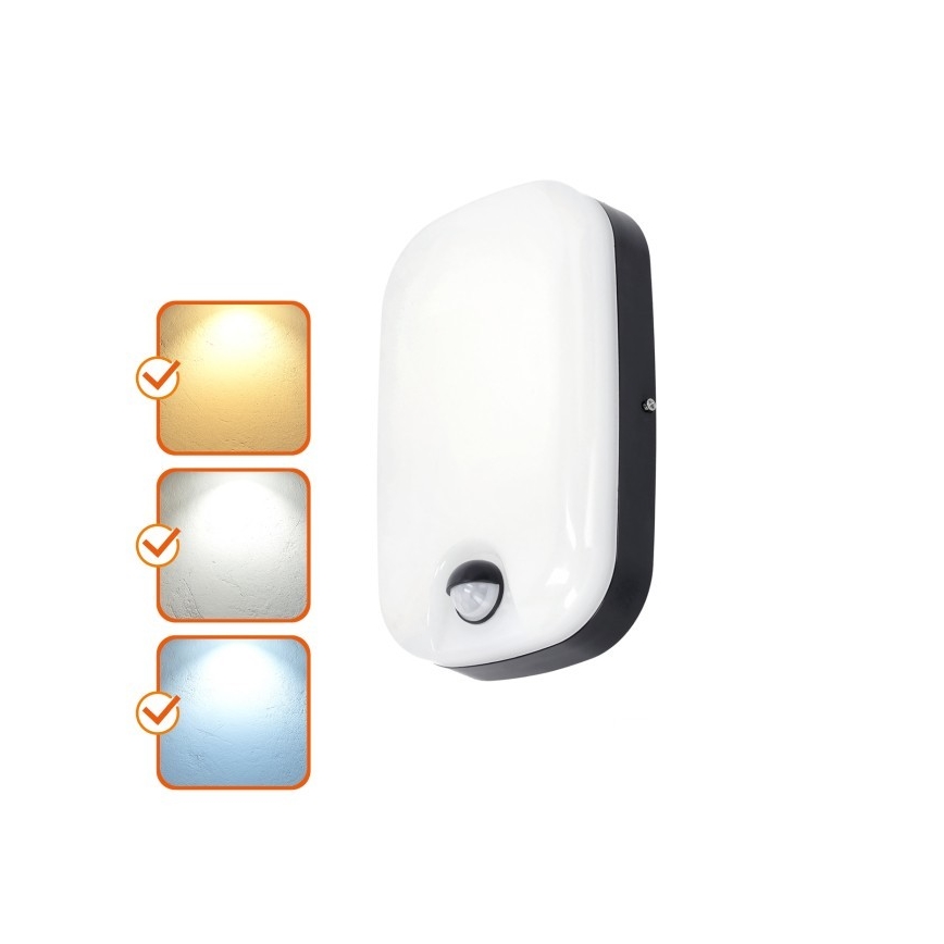 LED Venkovní nástěnné svítidlo se senzorem pohybu a soumraku BAVANO LED/15W/230V 3000/4000/5700K IP54