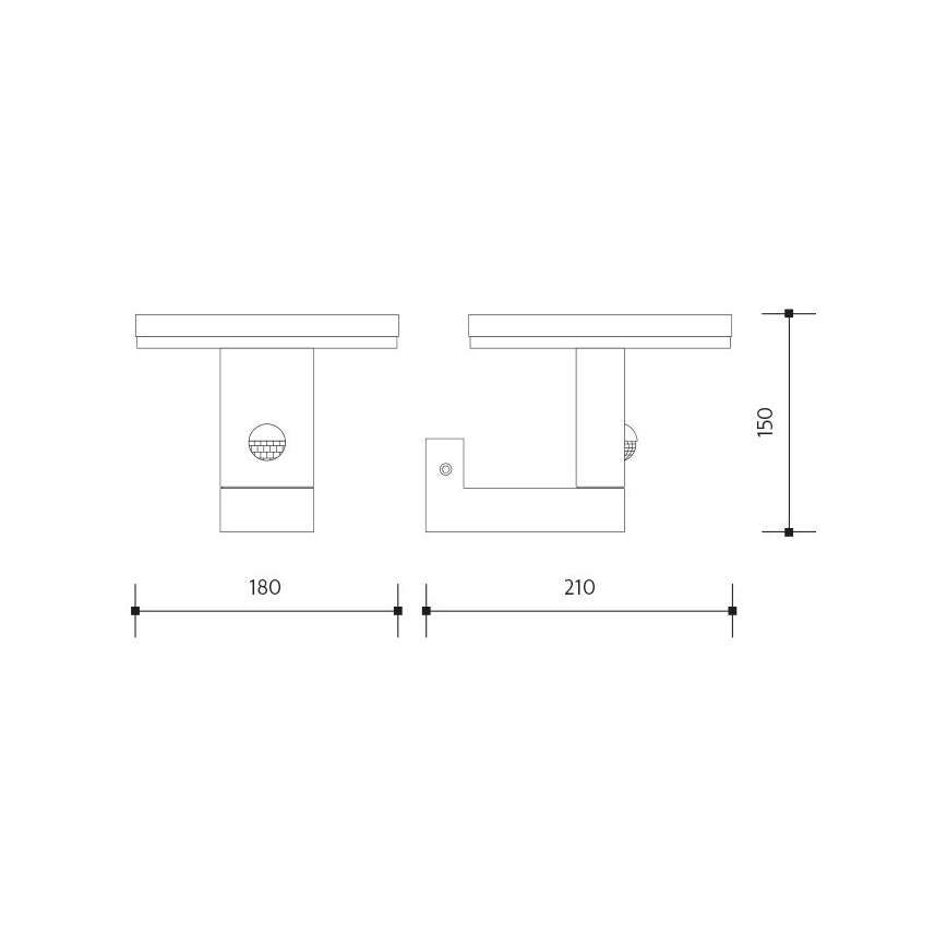 LED Venkovní nástěnné svítidlo se senzorem BARI LED/10W/230V 4000K IP54 antracit