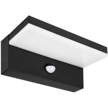 LED Venkovní nástěnné svítidlo se senzorem HESTIO LED/9W/230V 4000K IP44 černá