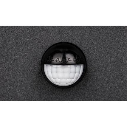 LED Venkovní nástěnné svítidlo se senzorem HESTIO LED/9W/230V 4000K IP44 černá