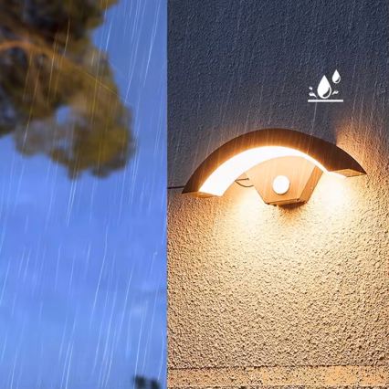 LED Venkovní nástěnné svítidlo se senzorem pohybu LED/10W/230V IP54 černá