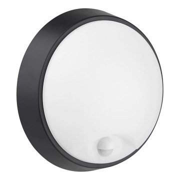 LED Venkovní nástěnné svítidlo se senzorem LED/12W/230V 3000/4000/6500K IP65 černá
