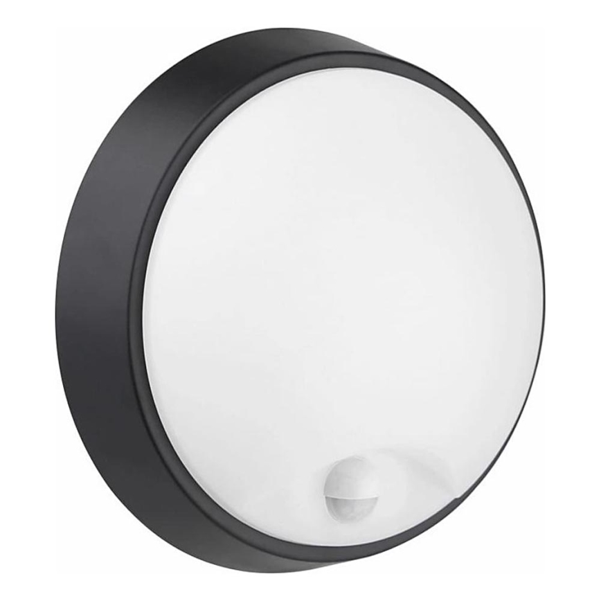 LED Venkovní nástěnné svítidlo se senzorem LED/12W/230V 3000/4000/6500K IP65 černá
