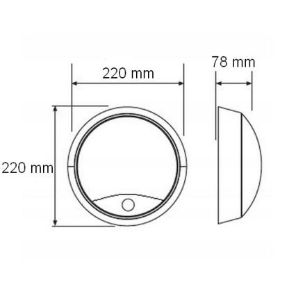 LED Venkovní nástěnné svítidlo se senzorem LED/15W/230V 4000K IP65