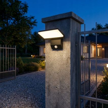 LED Venkovní nástěnné svítidlo se senzorem pohybu LED/18W/230V IP44 černá