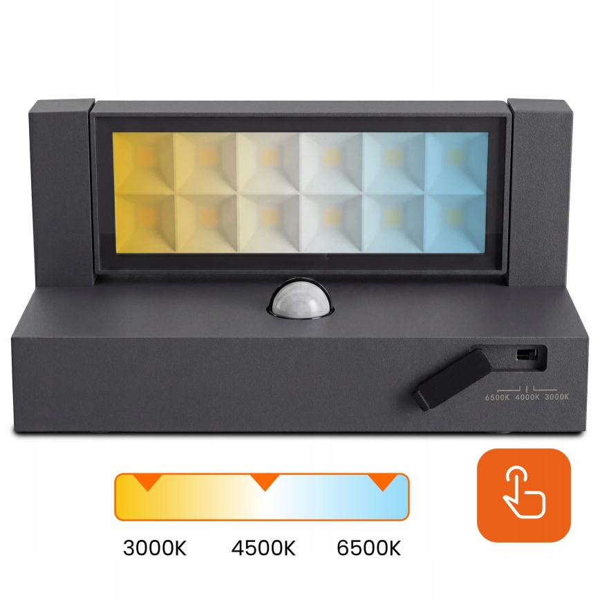 LED Venkovní nástěnné svítidlo se senzorem pohybu a soumraku LED/25W/230V 3000/4000/6500K IP54 černá