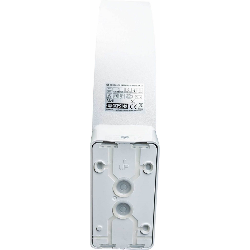 LED Stmívatelné venkovní nástěnné svítidlo se senzorem pohybu a soumraku LED/12/15/20W/230V IP65 bílá