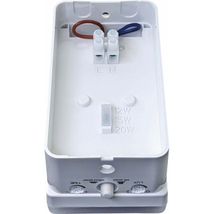 LED Stmívatelné venkovní nástěnné svítidlo se senzorem pohybu a soumraku LED/12/15/20W/230V IP65 bílá