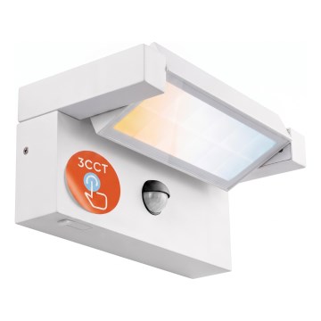 LED Venkovní nástěnné svítidlo se senzorem pohybu a soumraku LED/25W/230V 3000/4000/6500K IP54 bílá