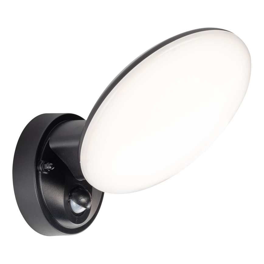 LED Venkovní nástěnné svítidlo se senzorem pohybu a soumraku OLAF LED/10W/230V IP44 černá