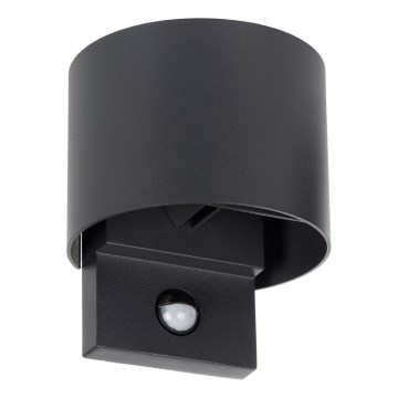 LED Venkovní nástěnné svítidlo se senzorem pohybu a soumraku REKA LED/7W/230V IP54 antracit kulatý