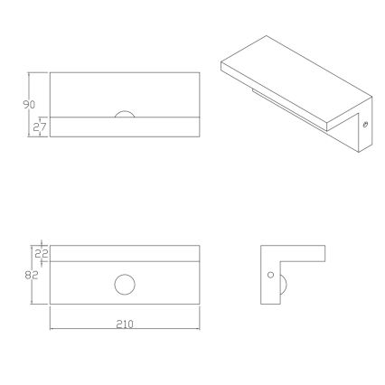 LED Venkovní nástěnné svítidlo se senzorem TESA LED/10W/230V IP54 černá