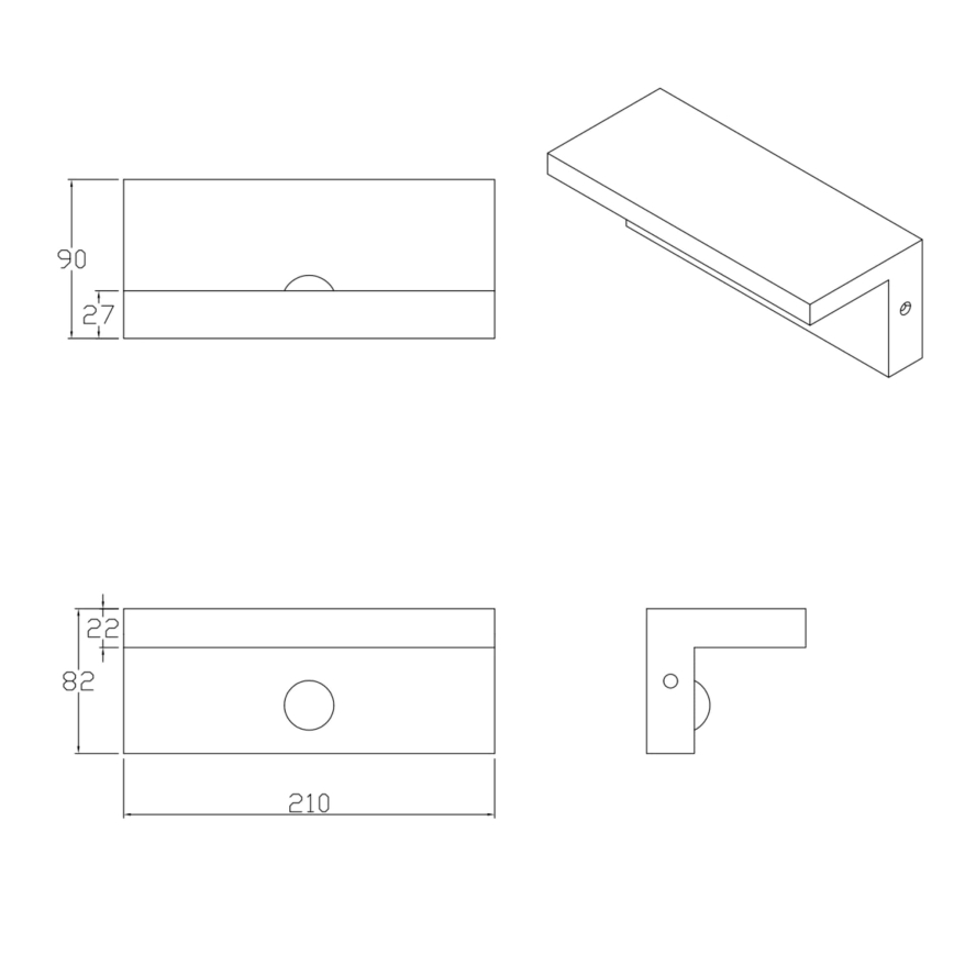 LED Venkovní nástěnné svítidlo se senzorem TESA LED/10W/230V IP54 černá