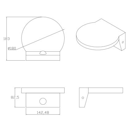 LED Venkovní nástěnné svítidlo se senzorem TESA LED/10W/230V IP54 černá