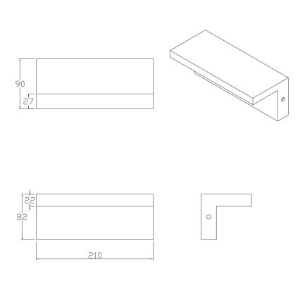 LED Venkovní nástěnné svítidlo TESA LED/10W/230V IP54 černá