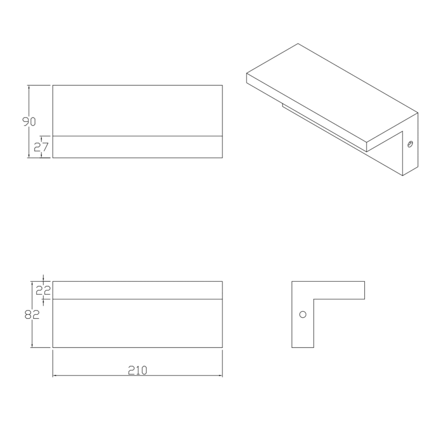LED Venkovní nástěnné svítidlo TESA LED/10W/230V IP54 černá