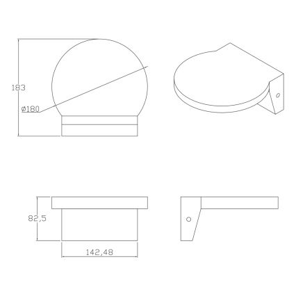 LED Venkovní nástěnné svítidlo TESA LED/10W/230V IP54 černá