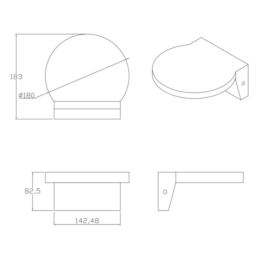 LED Venkovní nástěnné svítidlo TESA LED/10W/230V IP54 černá