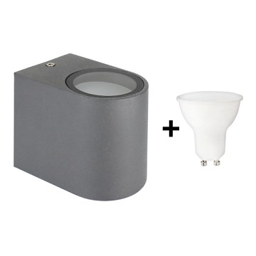 LED Venkovní nástěnné svítidlo TORRE 1xGU10/6W/230V šedá IP54