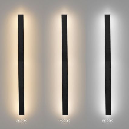 LED Venkovní nástěnné svítidlo WOW LED/20W/230V 3000/4000/6000K 120 cm IP54 černá