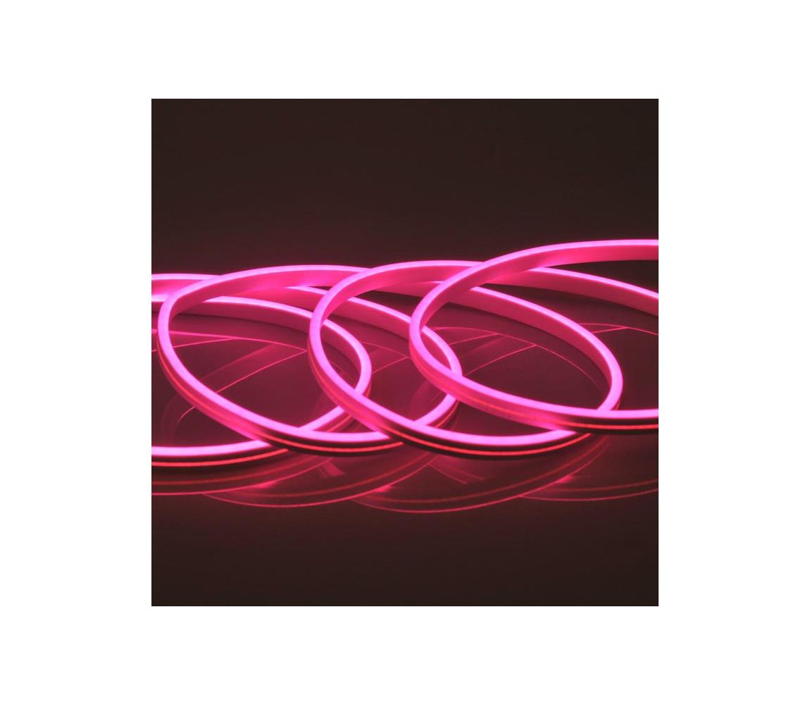 Polux LED Venkovní pásek NEON 5m LED/40W/24V růžová IP65 SA1757