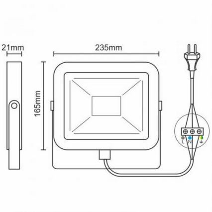 LED Venkovní reflektor LED/50W/220-265V IP65