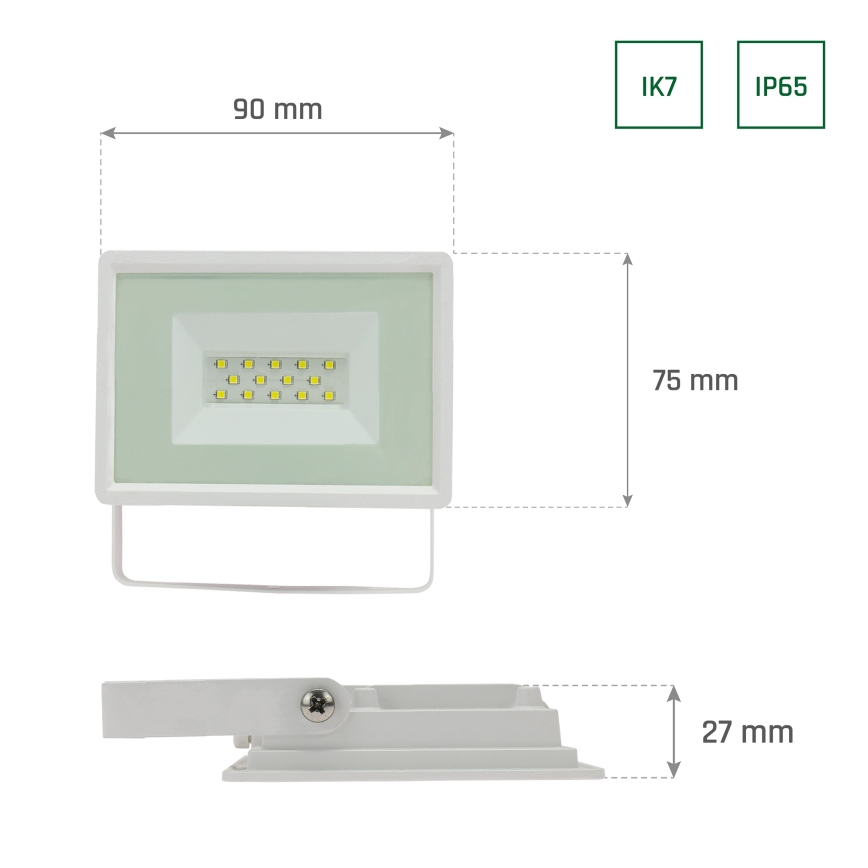 LED Venkovní reflektor NOCTIS LUX 3 LED/10W/230V 4000K IP65 bílá