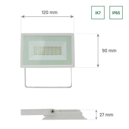 LED Venkovní reflektor NOCTIS LUX 3 LED/20W/230V 4000K IP65 bílá