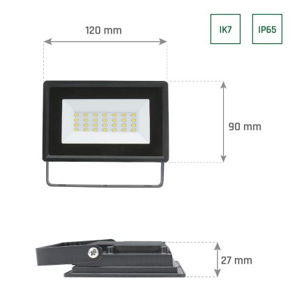 LED Venkovní reflektor NOCTIS LUX 3 LED/20W/230V 4000K IP65 černá