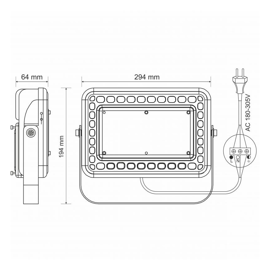 LED Venkovní reflektor PROFI LED/100W/180-305V IP65