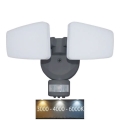 LED Venkovní reflektor se senzorem LED/24W/230V 3000/4000/6000K IP54 antracit
