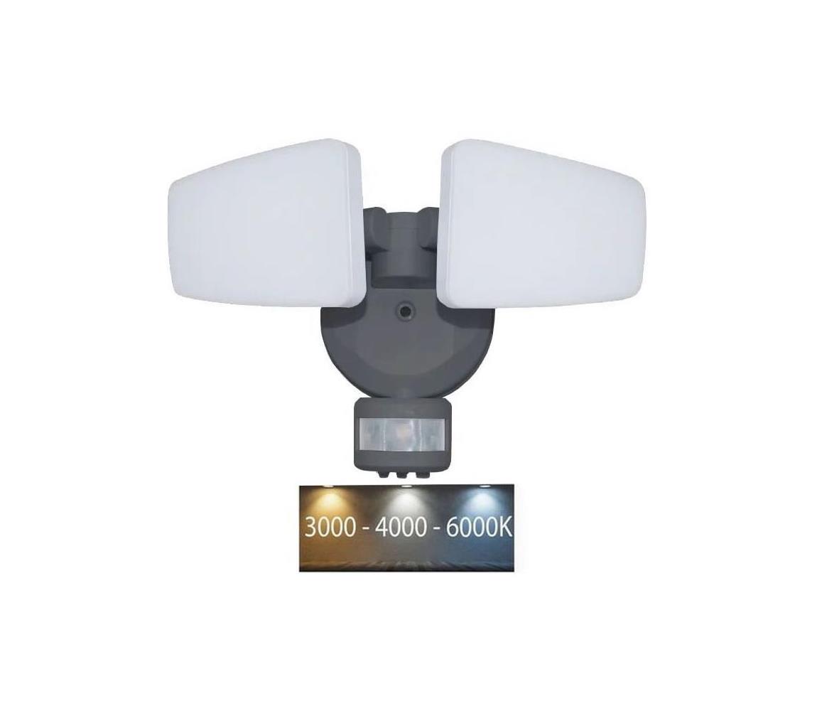  LED Venkovní reflektor se senzorem LED/24W/230V 3000/4000/6000K IP54 antracit 