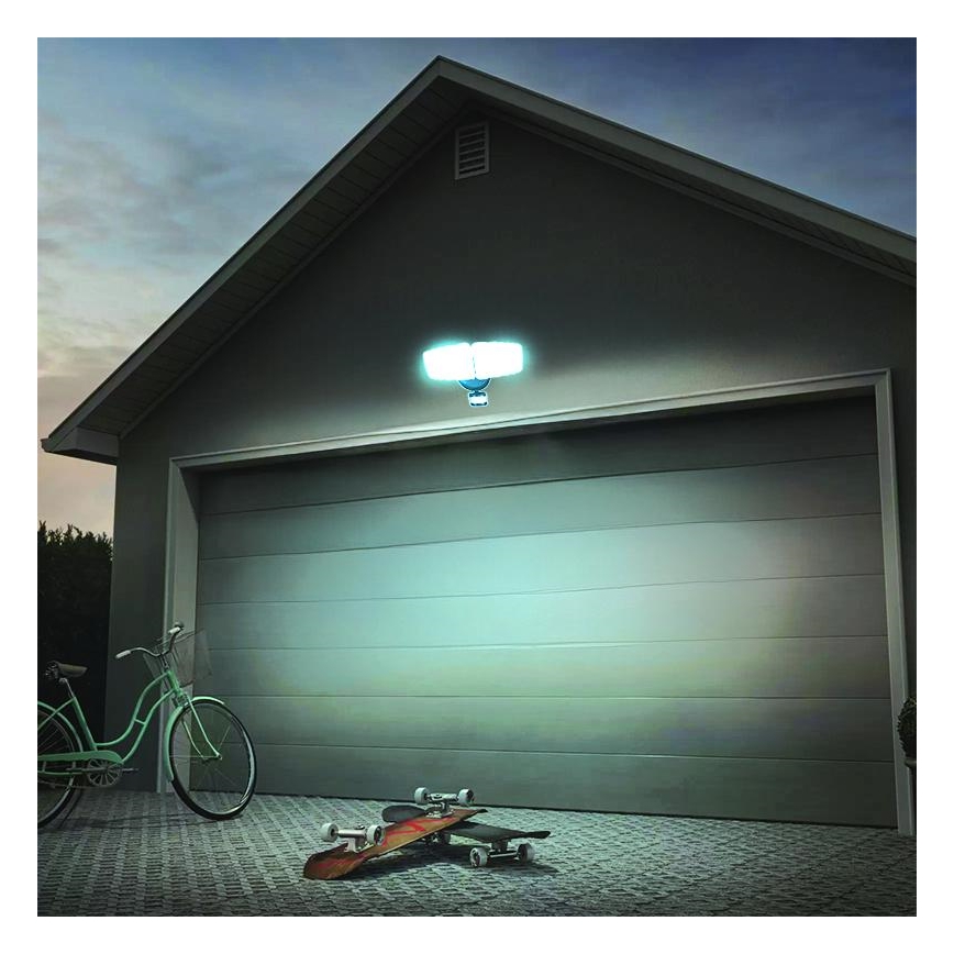 LED Venkovní reflektor se senzorem LED/24W/230V 3000/4000/6000K IP54 antracit