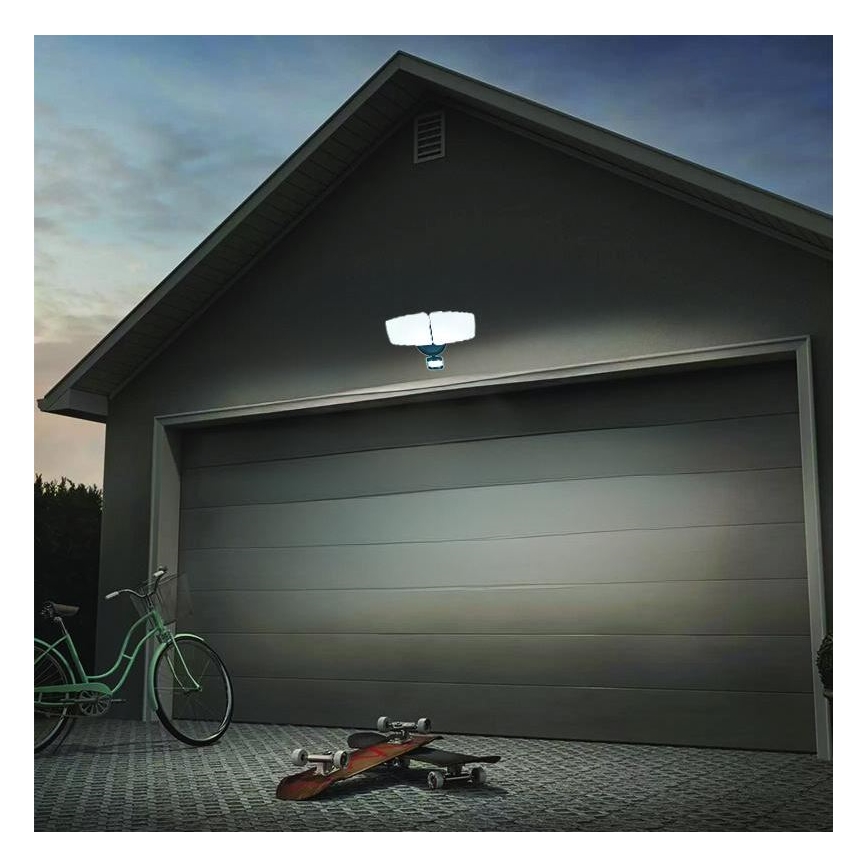 LED Venkovní reflektor se senzorem LED/24W/230V 3000/4000/6000K IP54 antracit