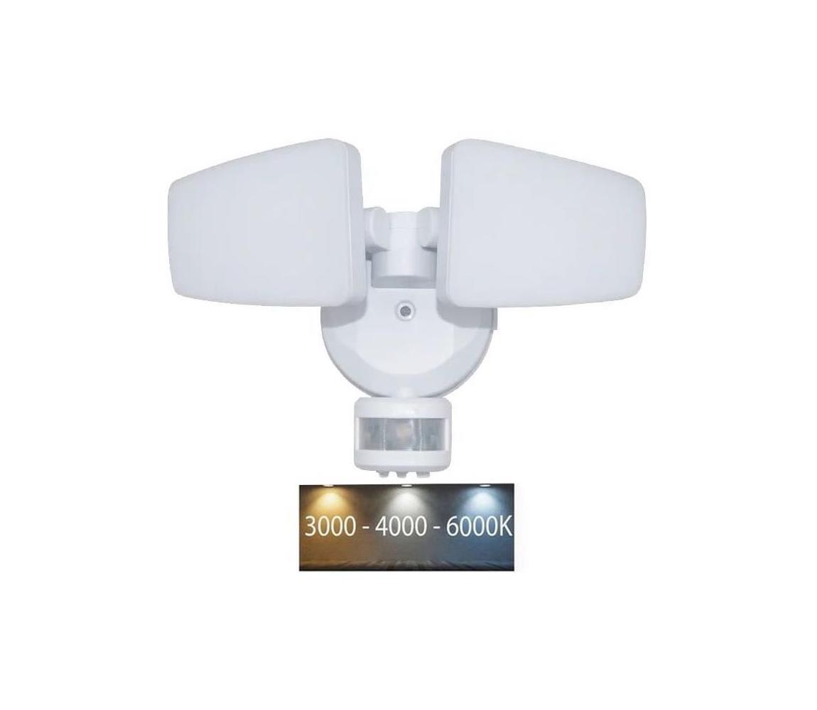  LED Venkovní reflektor se senzorem LED/24W/230V 3000/4000/6000K IP54 bílá 
