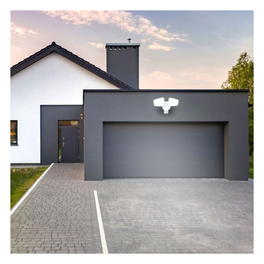 LED Venkovní reflektor se senzorem LED/24W/230V 3000/4000/6000K IP54 bílá
