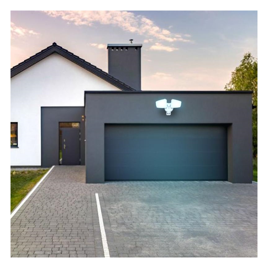 LED Venkovní reflektor se senzorem LED/24W/230V 3000/4000/6000K IP54 bílá