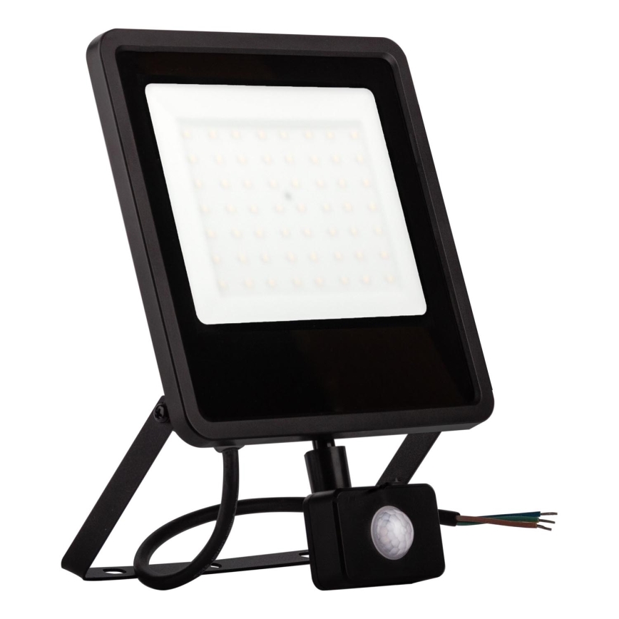LED Venkovní reflektor se senzorem LED/50W/230V 4000K IP65 černá