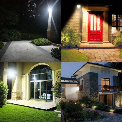 LED Venkovní reflektor se senzorem LED/50W/230V 4500K IP65 černá