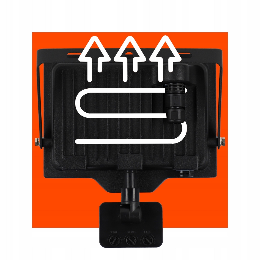 LED Venkovní reflektor se senzorem LED/50W/230V 4500K IP65 černá