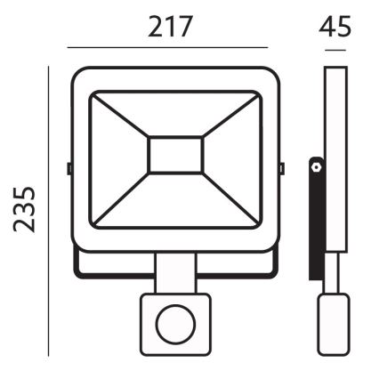 LED Venkovní reflektor se senzorem LED/50W/230V 6500K IP44